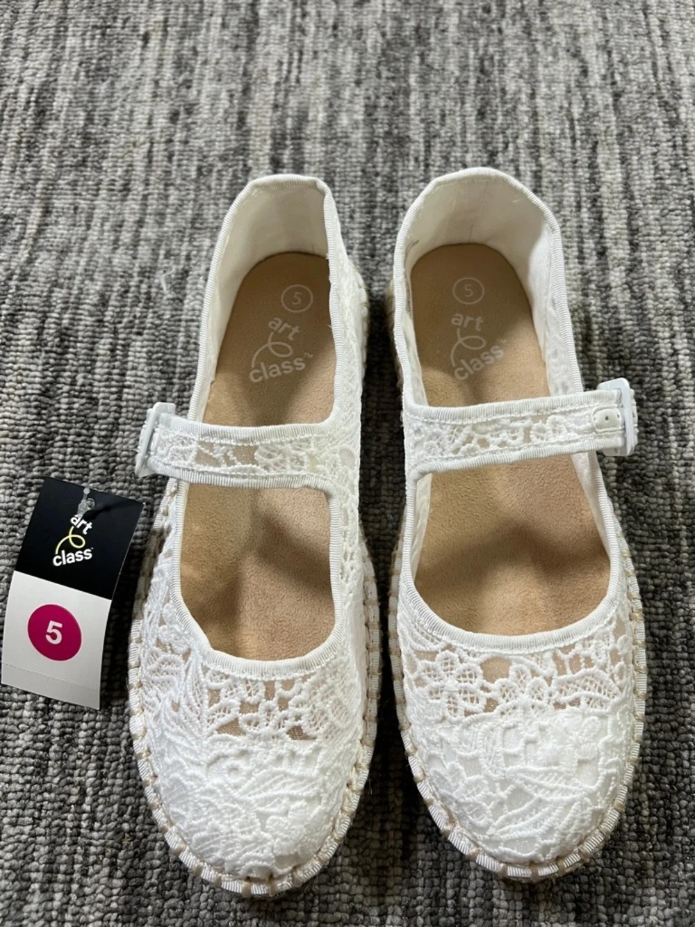 Art Class - White Lace Mary Jane Shoes for Girls Various Sizes